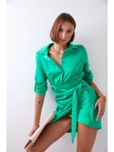 Rochie camasa cu fata legata, verde FG642 - Magazin online - Boutique